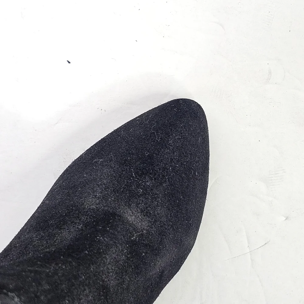 Charles David Edie Black Suede Knee High Wedge Boots - Picture 3 of 8